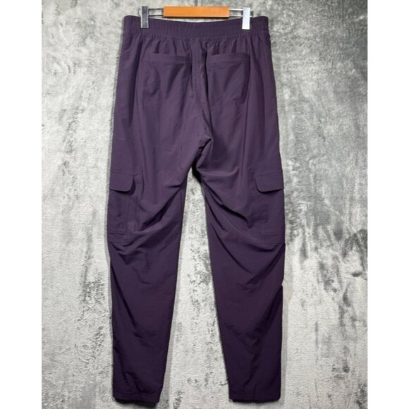 Athleta Chelsea Cargo Lined Pant Womens 10 Tall Purple Gray Pockets - Picture 2 of 9